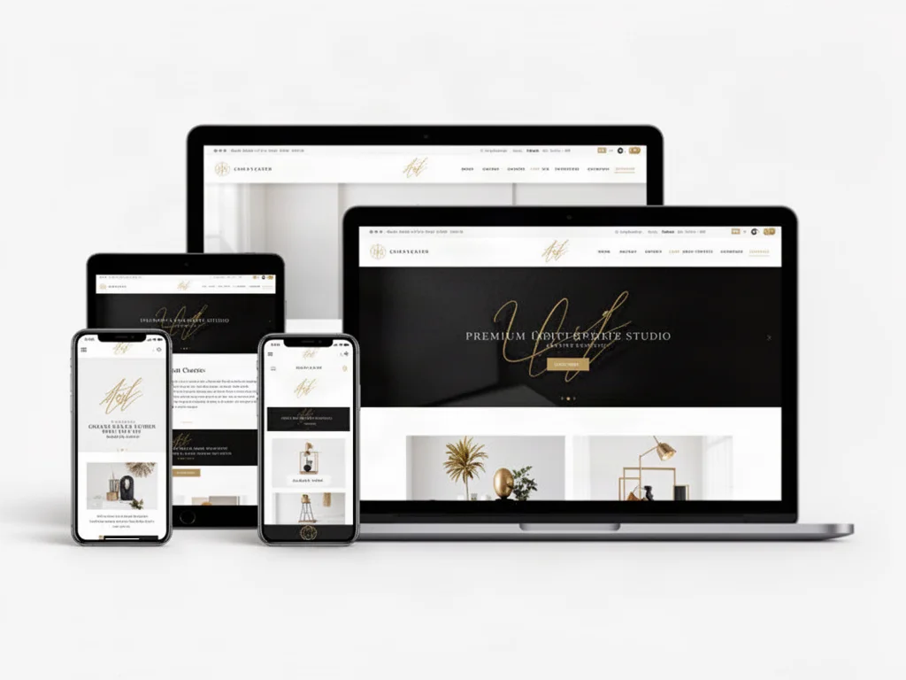 Responsive premium website across mobile tablet and desktop